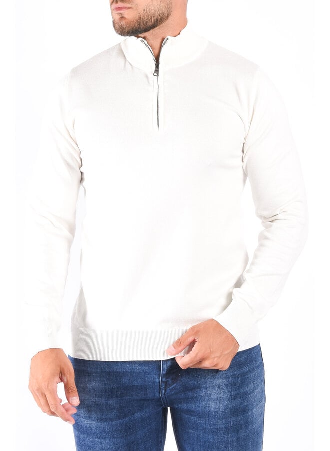 Half Zipped Sweater "Alessio" White