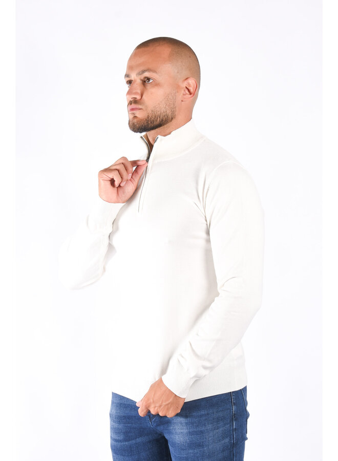 Half Zipped Sweater "Alessio" White