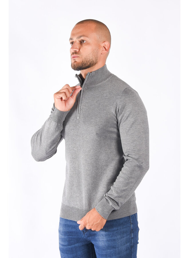 Half Zipped Sweater "Alessio" Grey