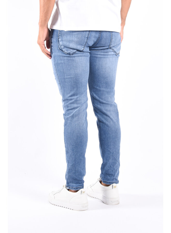 Slim Fit Stretch Jeans “Midas” Light Blue Distressed