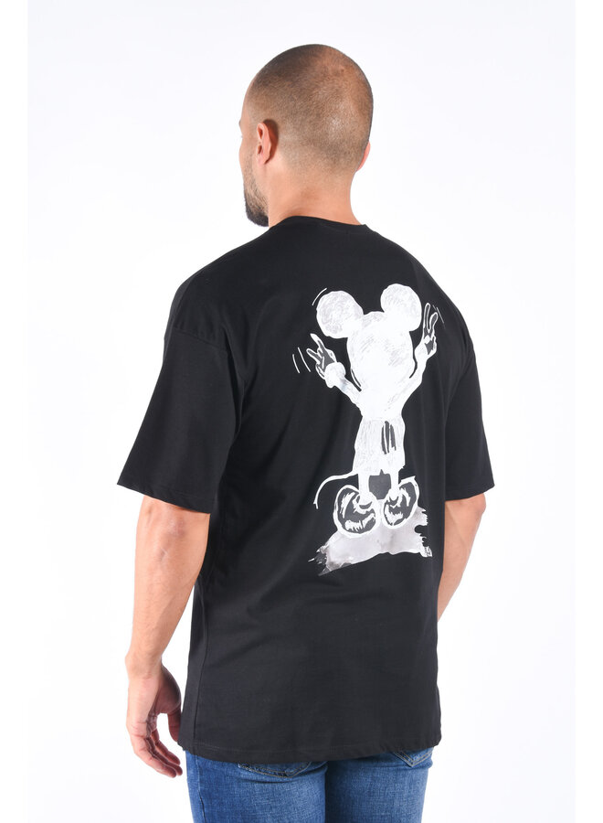 Oversize Loose Fit T-shirt “Mickey” Black