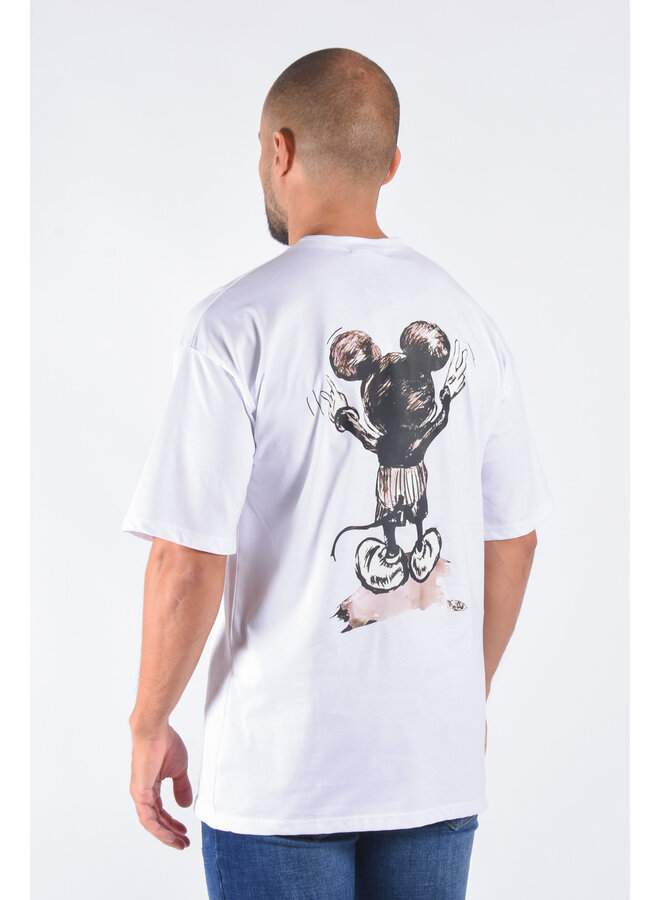 Oversize Loose Fit T-shirt “Mickey” White