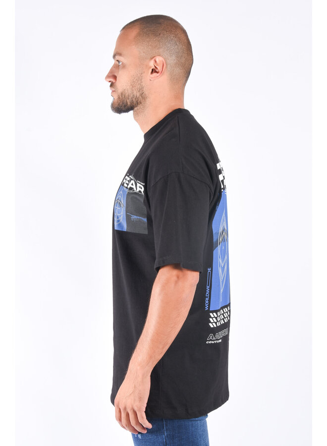 Oversize Loose Fit T-shirt “Fear” Black