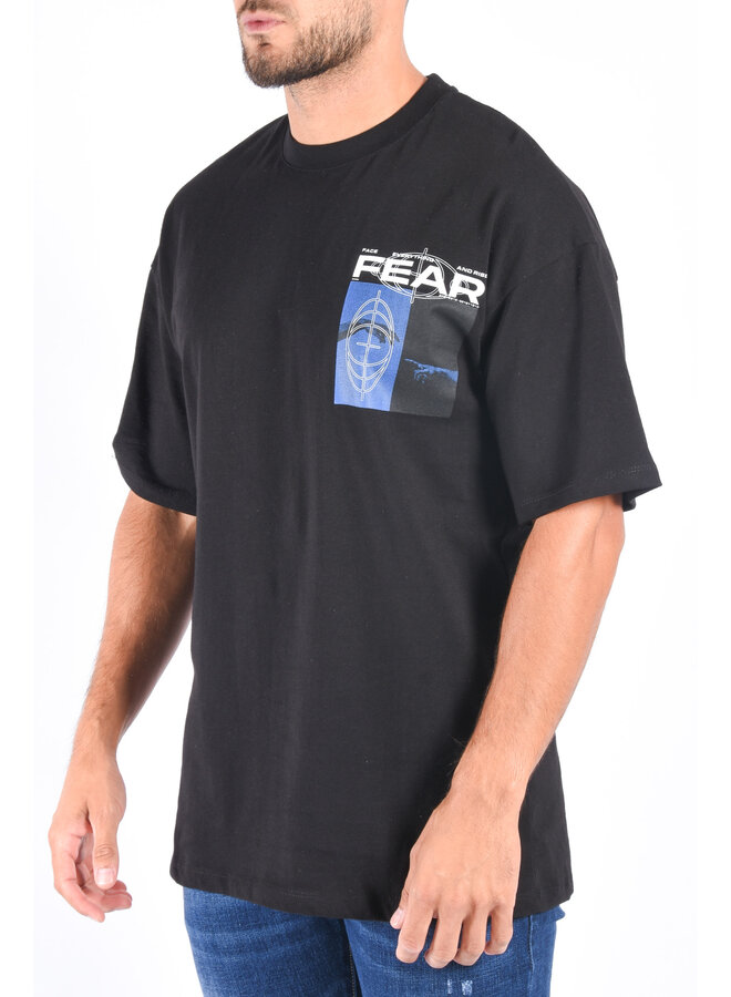 Oversize Loose Fit T-shirt “Fear” Black