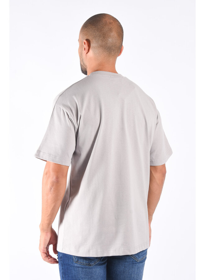 Premium Oversize Loose Fit T-shirt "Heart" Grey/White