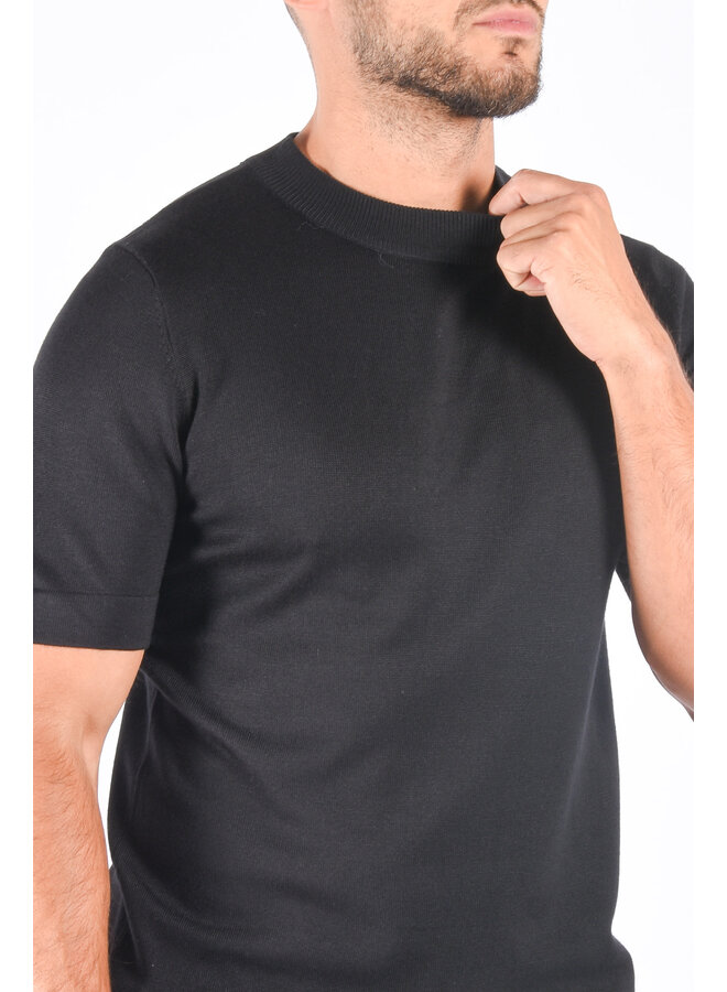 Premium Knitted T-Shirt "Dante" Black