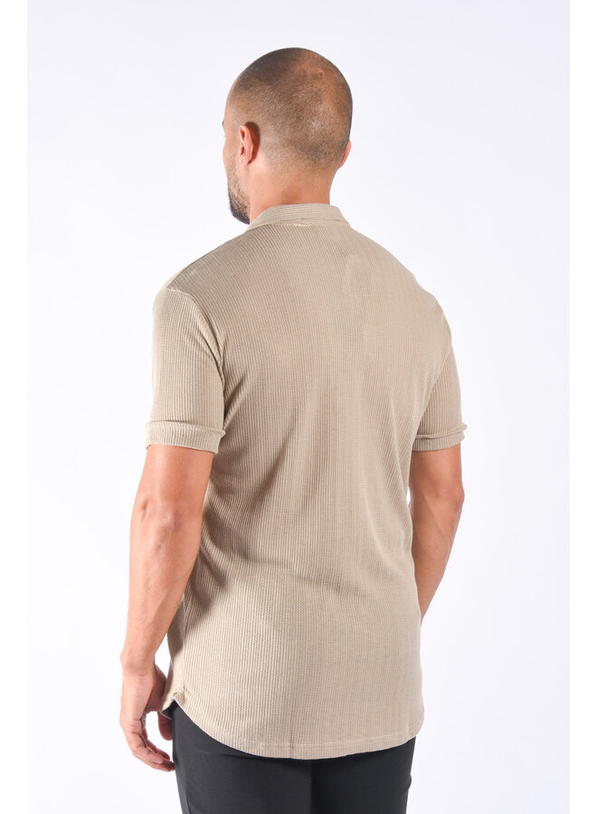 Premium Detail Short Sleeve Blouse “Maes” Beige