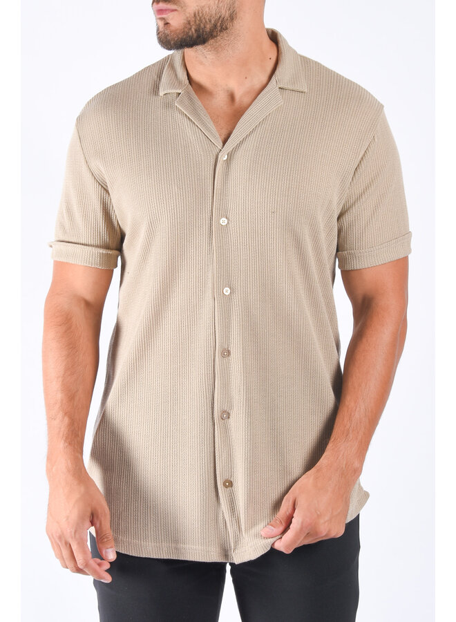 Premium Detail Short Sleeve Blouse “Maes” Beige
