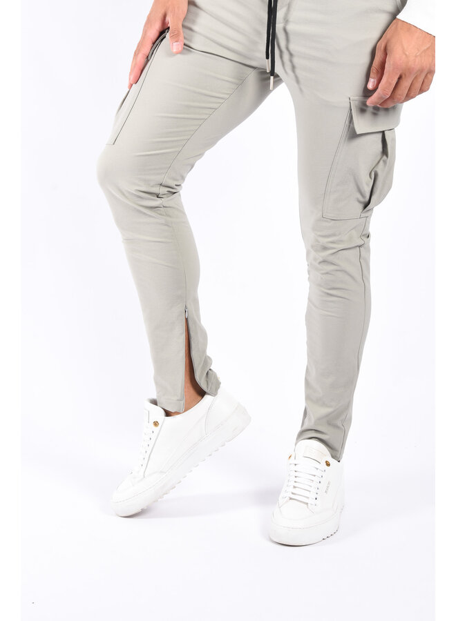 Premium Stretch Cargo Pants “Nova” Pastel Grey