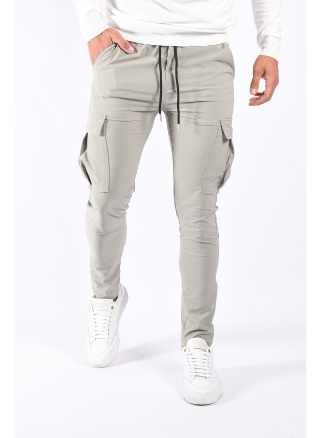 Premium Stretch Cargo Pants “Nova” Pastel Grey