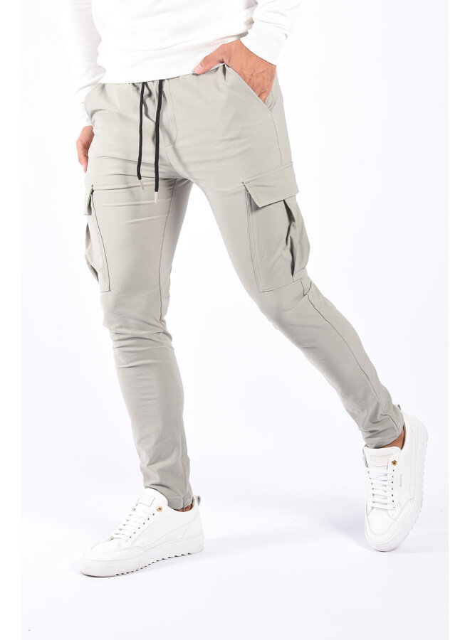 Premium Stretch Cargo Pants “Nova” Pastel Grey