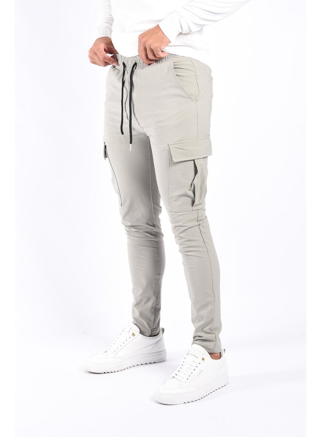 Premium Stretch Cargo Pants “Nova” Pastel Grey