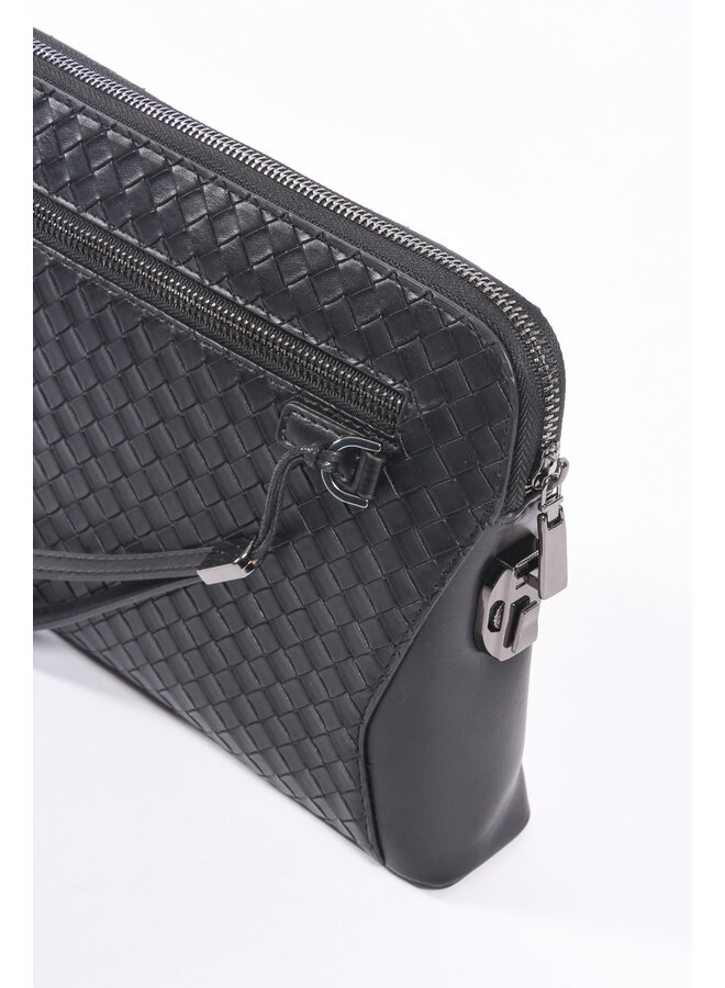 Premium Clutch Handbag Black Detailed