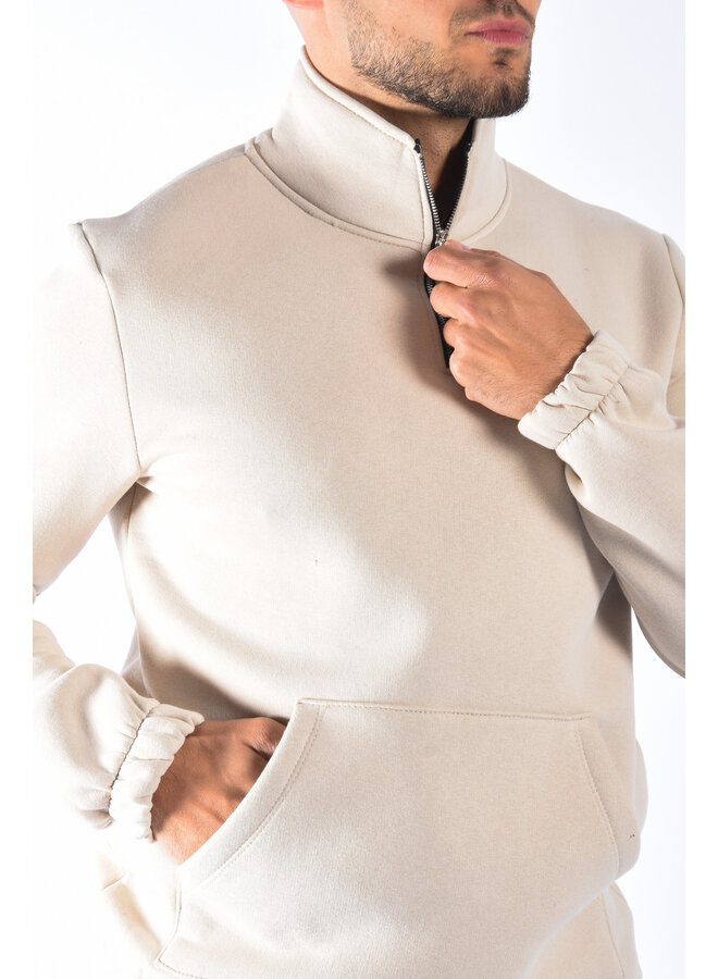 Half zipped sweater “ralph” Beige