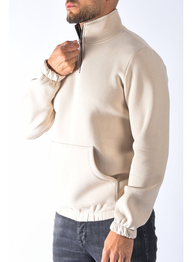 Half zipped sweater “ralph” Beige