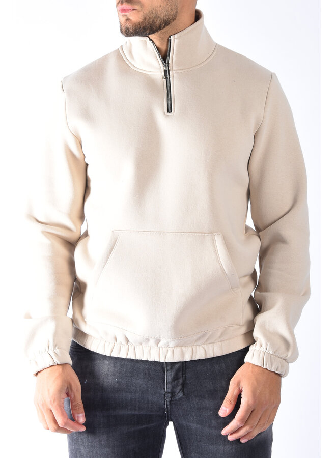 Half zipped sweater “ralph” Beige