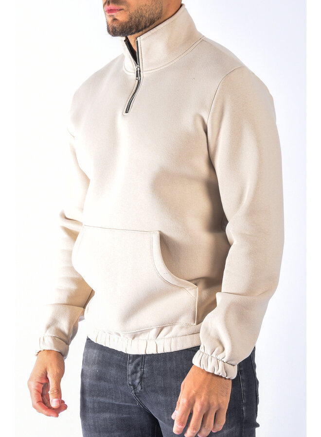 Half zipped sweater “ralph” Beige