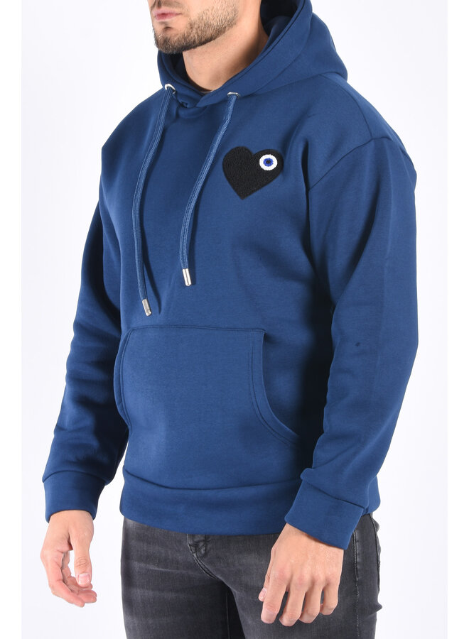 Premium hoodie “heart” Dark Blue / Black