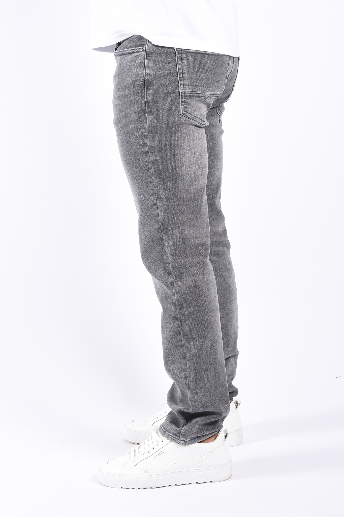 Straight Fit Stretch Jeans “Kenji” Grey - Yugo Menswear Herenmode ...