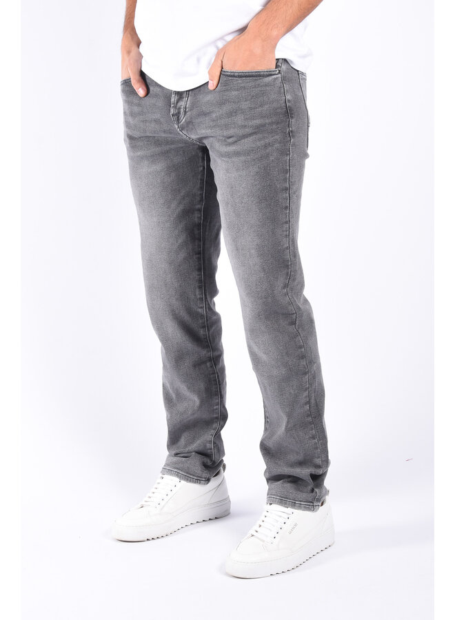 Straight Fit Stretch Jeans “Kenji” Grey