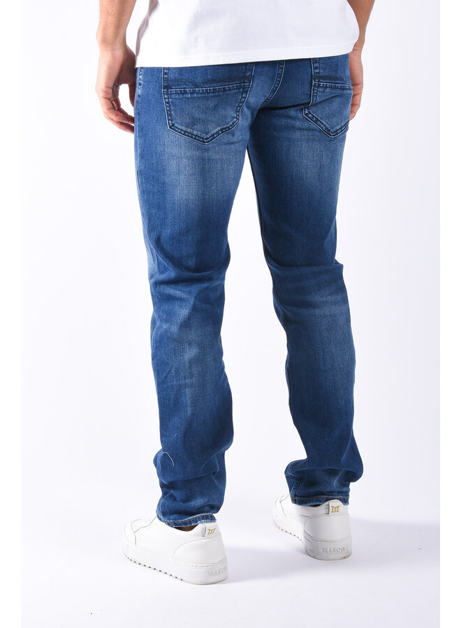 Straight Fit Stretch Jeans “Kenji” Blue