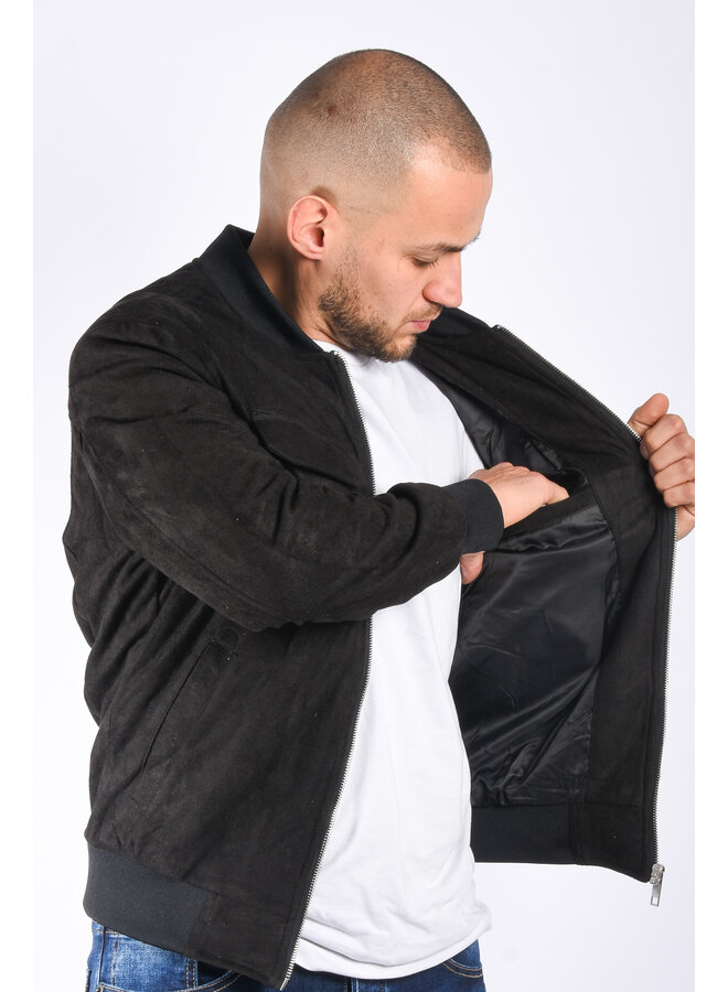 Suede bomber jacket “Pereira” Black