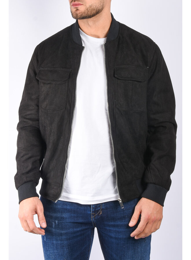 Suede bomber jacket “Pereira” Black