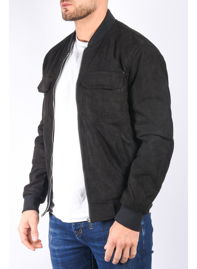 Suede bomber jacket “Pereira” Black