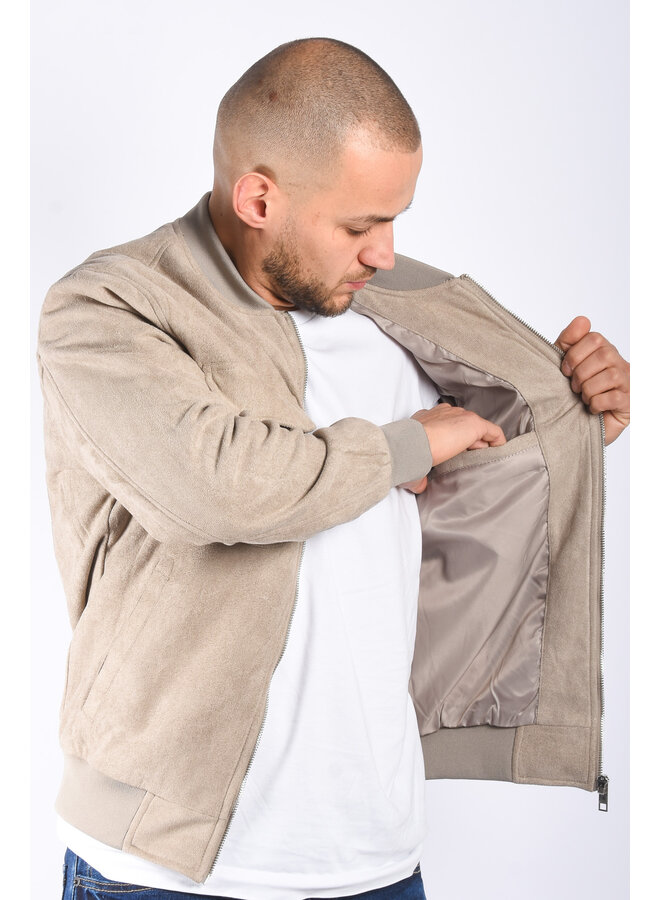 Suede bomber jacket “Pereira” Taupe