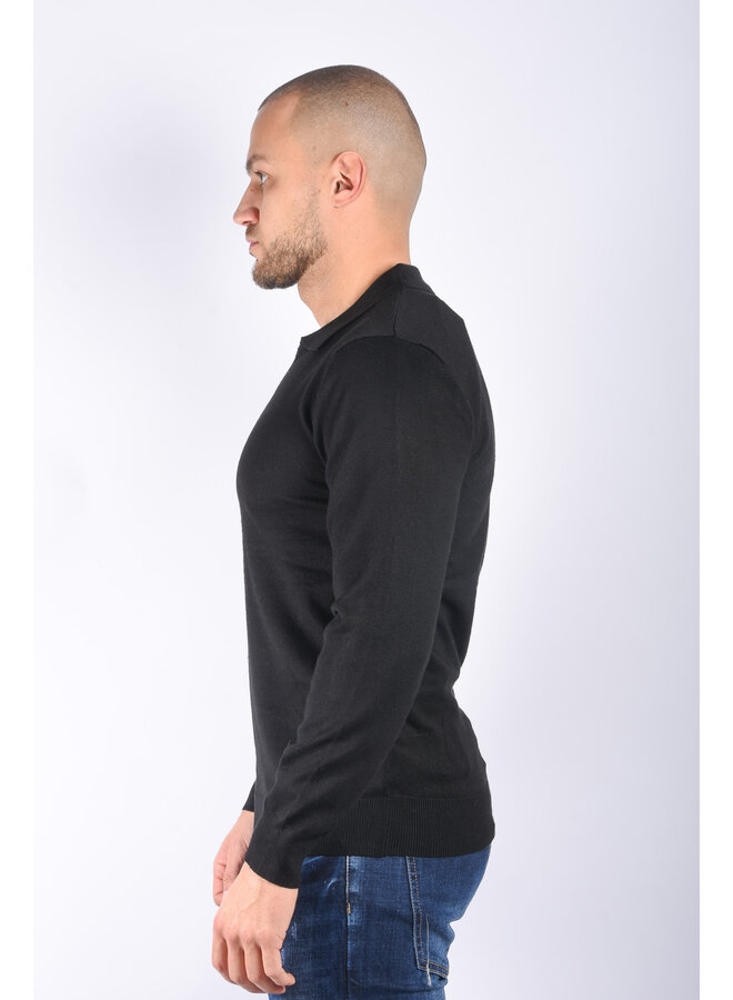 Long Sleeve Polo “Savelli” Black