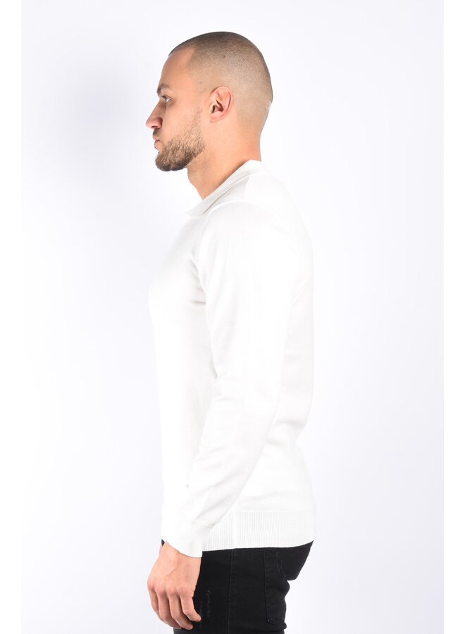 Long Sleeve Polo “Savelli” White