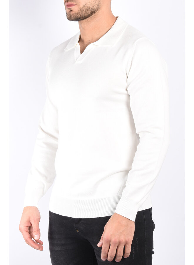 Long Sleeve Polo “Savelli” White