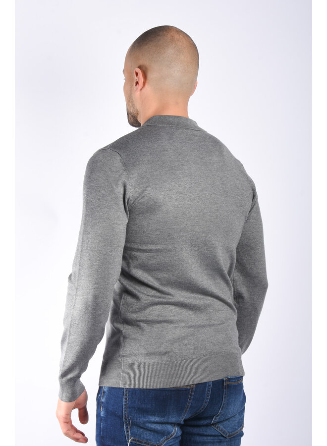 Long Sleeve Polo “Savelli” Grey