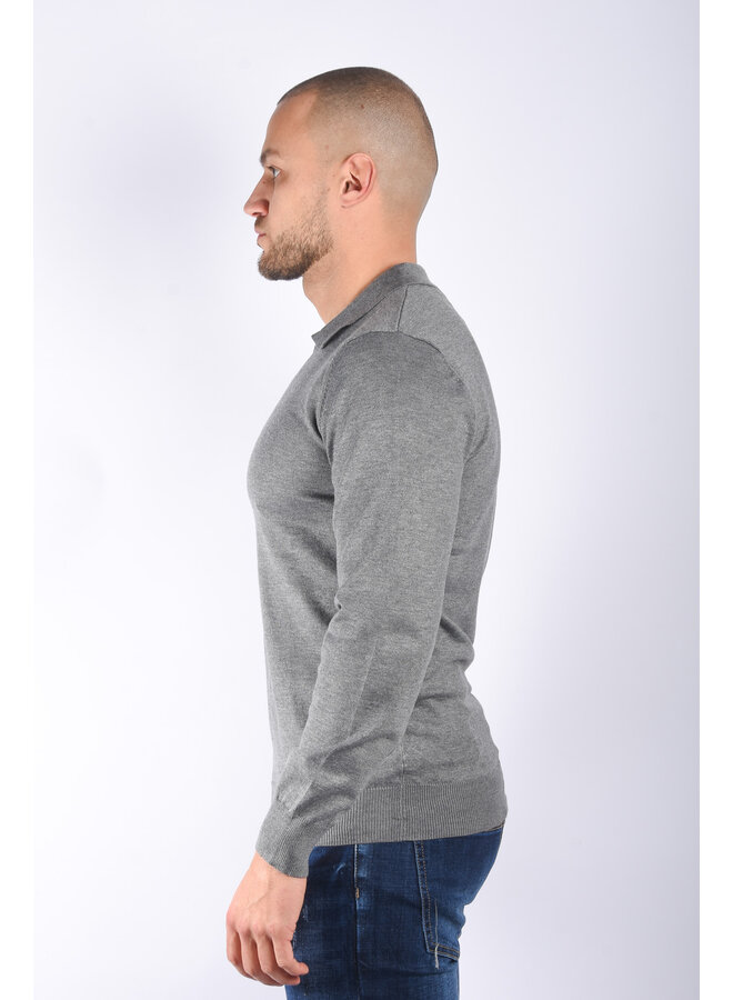 Long Sleeve Polo “Savelli” Grey