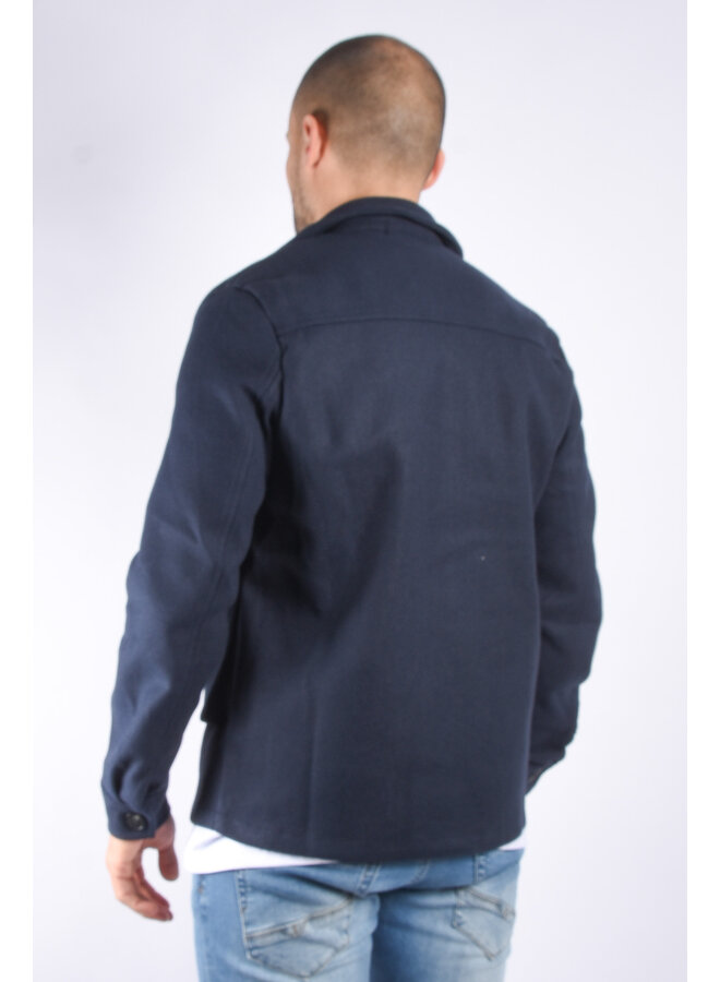 Deluxe Wool Short Coat "Salvatore" Navy Blue