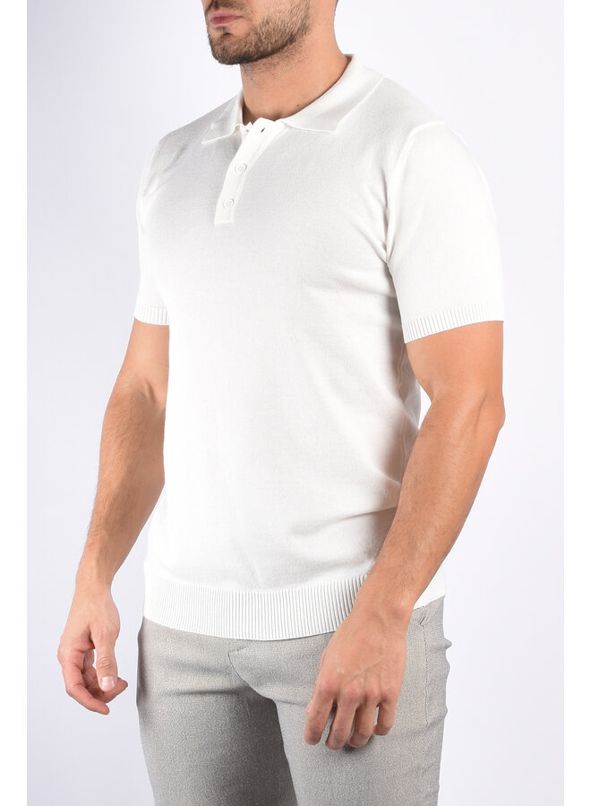 Premium Stretch Cotton-Blend Polo "Santos" White