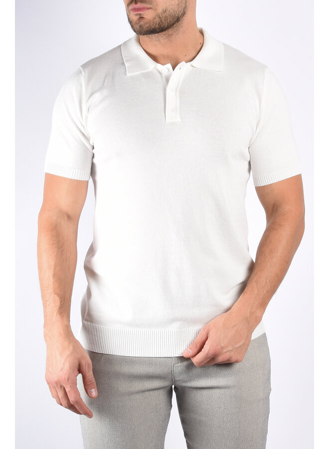 Premium Stretch Cotton-Blend Polo "Santos" White