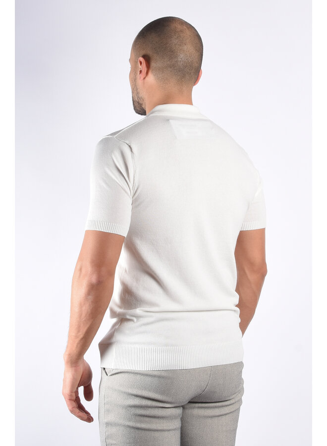 Premium Stretch Cotton-Blend Polo "Santos" White