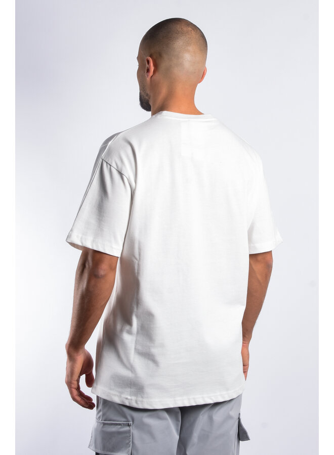 Premium Oversize Loose Fit T-shirt “Heart” White / Blue