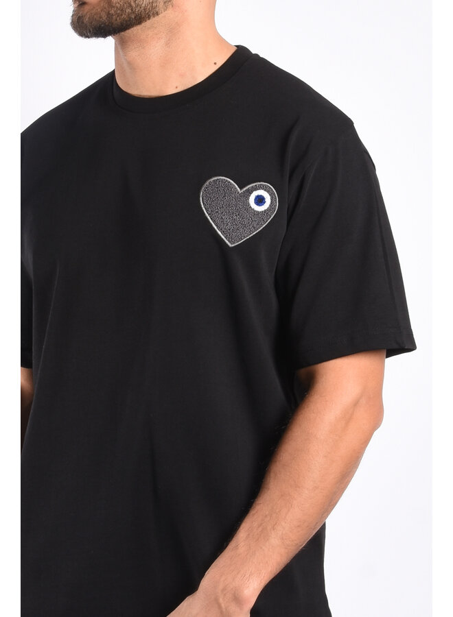 Premium Oversize Loose Fit T-shirt “Heart” Black