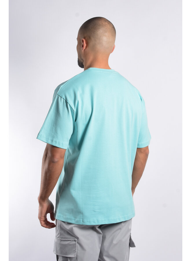 Premium Oversize Loose Fit T-shirt “Heart” Turquoise