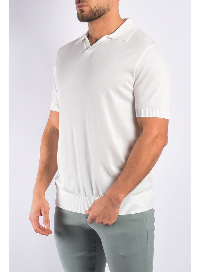 Polo V-Neck "Sabado" White