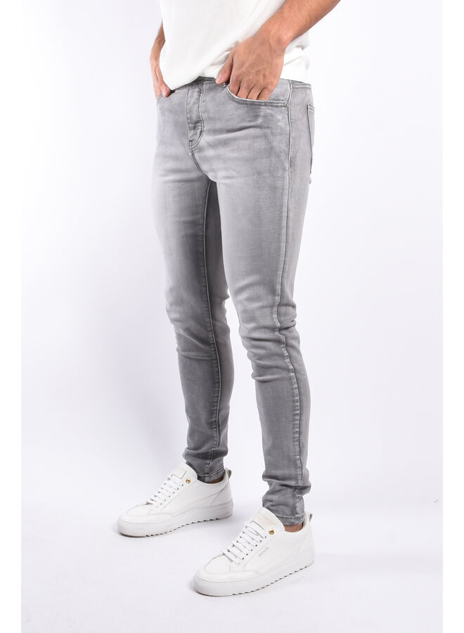 Slim Fit Stretch Jeans "Canay" Light Grey Washed