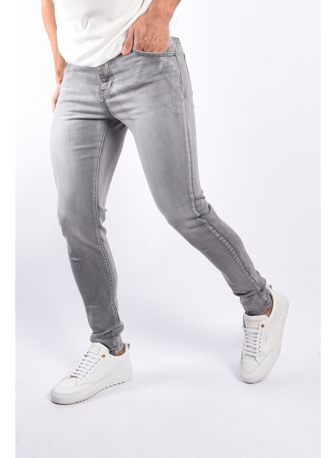 Slim Fit Stretch Jeans "Canay" Light Grey Washed