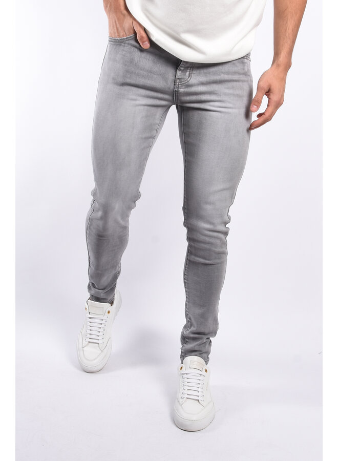 Slim Fit Stretch Jeans "Canay" Light Grey Washed