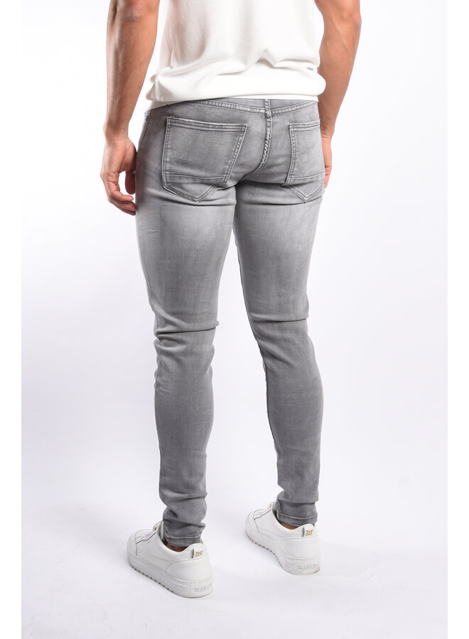 Slim Fit Stretch Jeans "Canay" Light Grey Washed