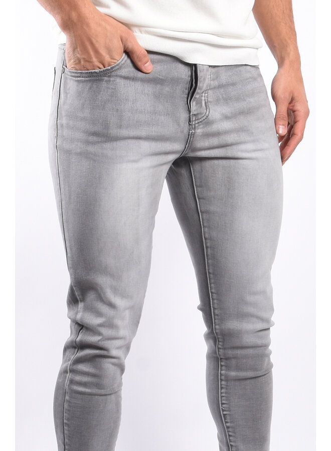 Slim Fit Stretch Jeans "Canay" Light Grey Washed