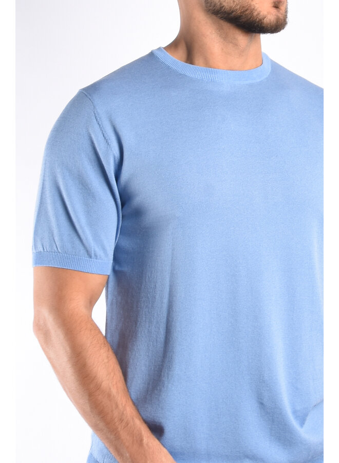 Premium Knitwear T-shirt "Bari" Light Blue