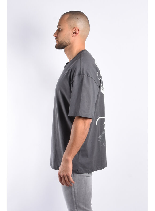 Loose Fit T-shirt "Usual Suspect" Grey