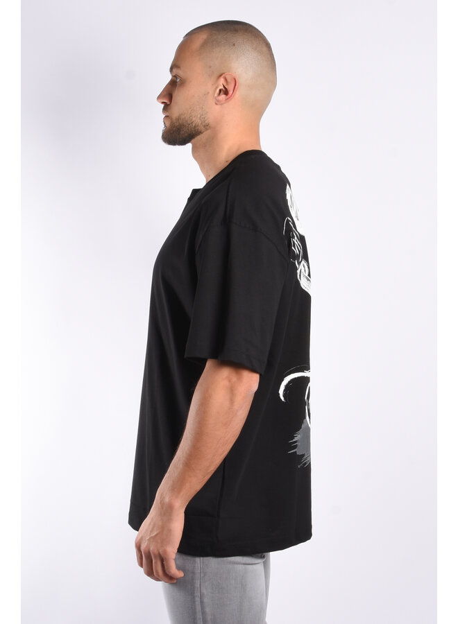 Loose Fit T-shirt "Usual Suspect" Black